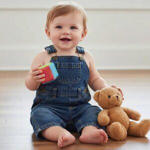 Old Navy Denim Jeans Overalls size 6-12 Months